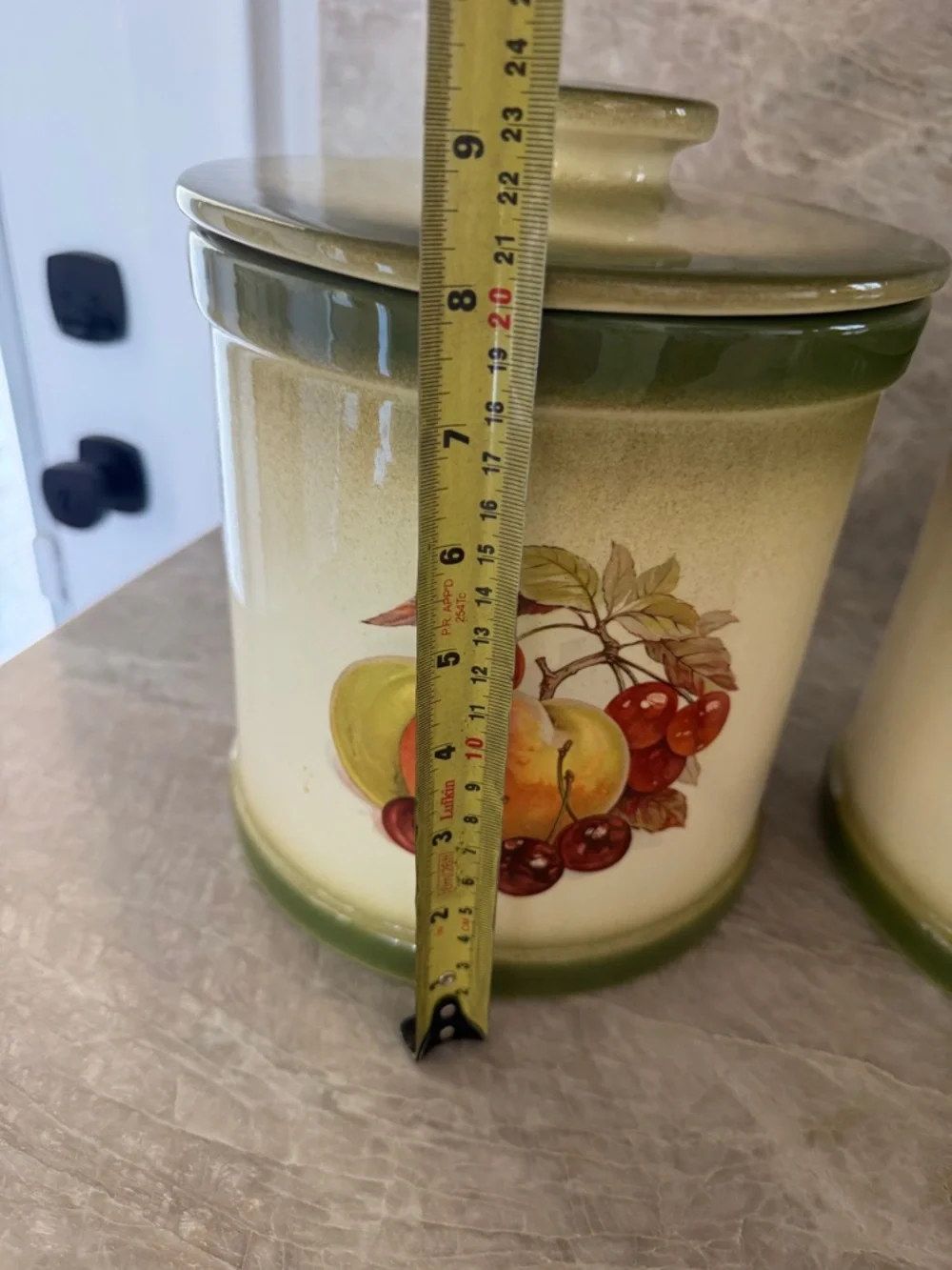Vintage‎ Ceramic Fruit Canister Set Green Ombre Farmhouse Kitchen